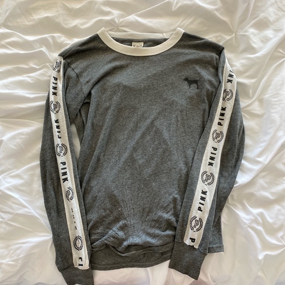 gray long sleeve PINK victoria’s secret sweater - Picture 1 of 4